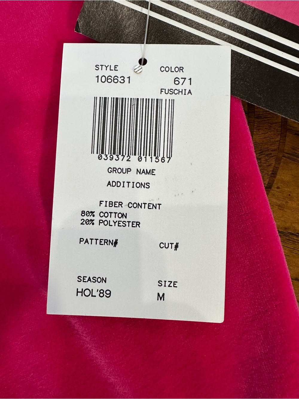 Vintage Size M Chaus Sport Top Fuschia Velour 80s Colorblock Retro - Picture 9 of 10
